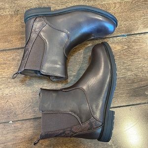 Girls Brown Faux Leather Fashion Boots